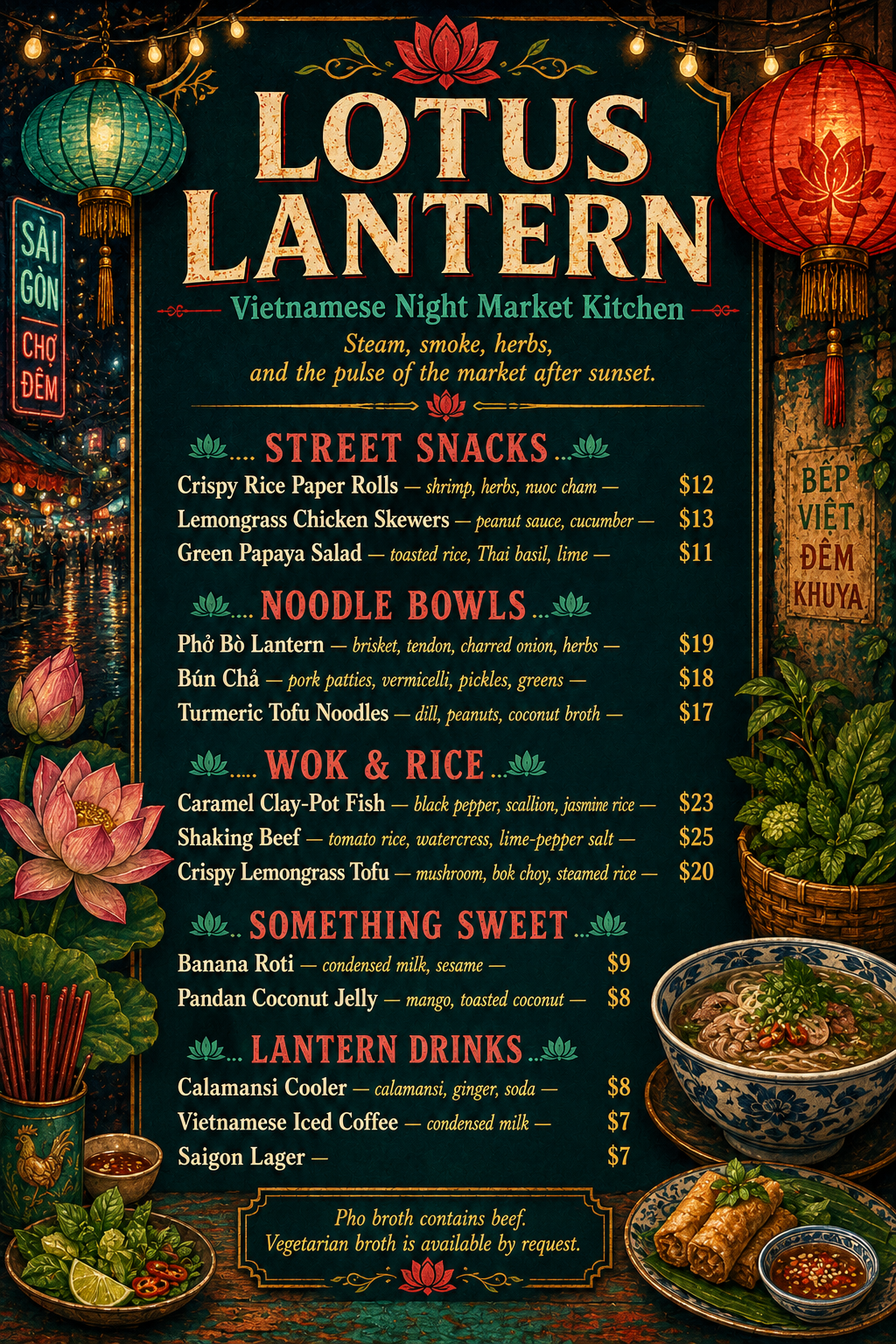 Lotus Lantern menu cover